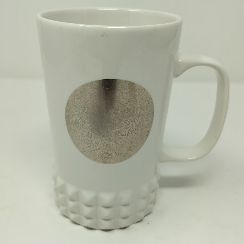 Starbucks Coffee Mug 2014 Studded Mirror Dot Collection 16 oz White Tall Cup